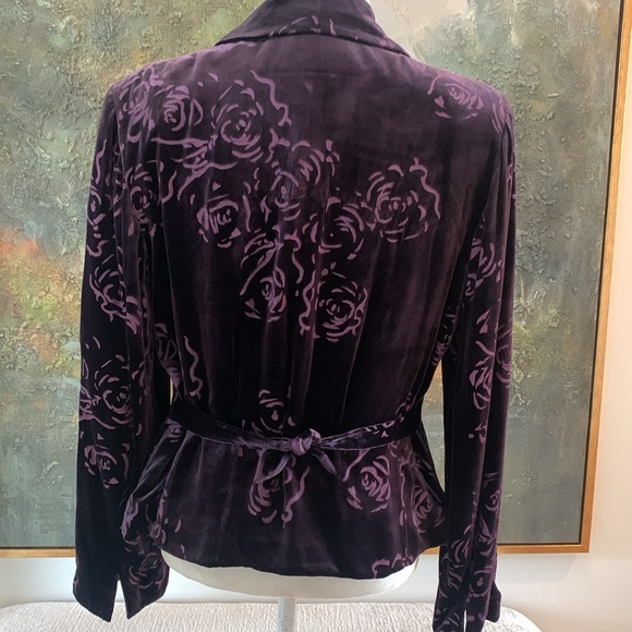 Purple Velvet Look Jacket / Top - Picture 4 of 8